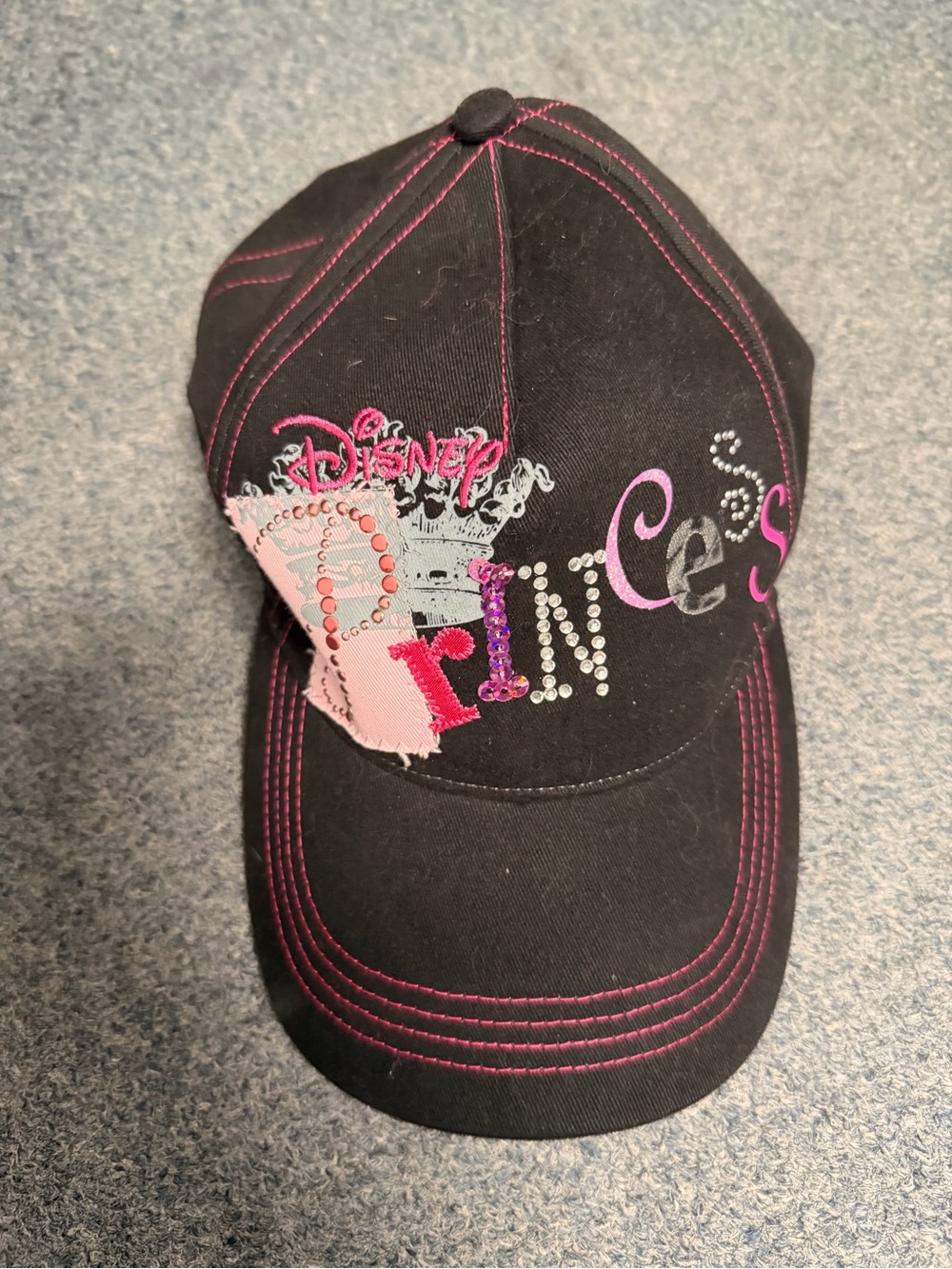 Disney womans Black & Pink Princess Baseball Cap